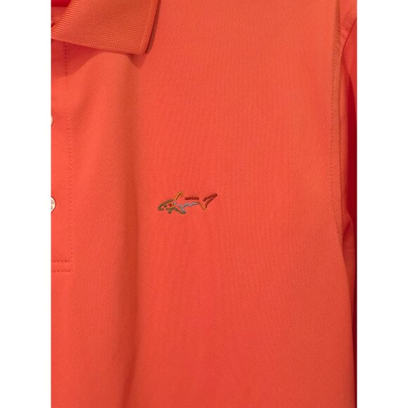 Greg Norman Coral Polo — Short-Sleeve, Shark Logo, Lightweight 100% Polyester, M - Picture 3 of 6